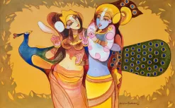 Radha Krishna w/Peacock