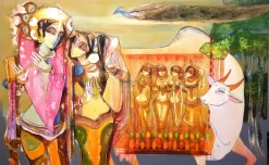 Radha Krishna w/Gopis